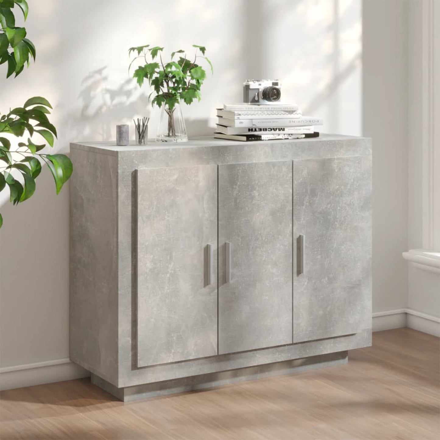 Sideboard Side Cabinet Living Room Bedroom Kitchen Dining Room Storage Cupboard Buffet Table Concrete Grey 92x35x75 cm Engineered Wood