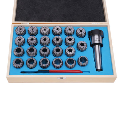 Collethouder – Kolletset – Freeshouder – CNC Collet – Draaibankhouder – Precisie klemkracht – Veerstaal 4-26 mm met houten opbergdoos