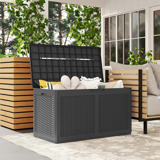 Buitenopbergbox – Tuinkist – Opbergkist – Buitenbak – Tuinbox – 100 Gallon – Weerbestendig Kunststof – Met Wielen en Slot