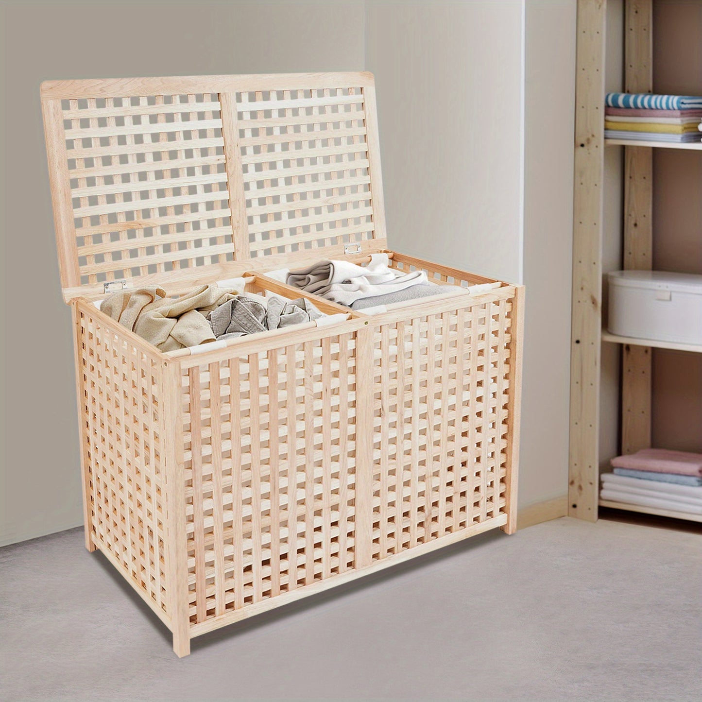 Wasmmand – Waskrat – Wasopberger – Waszak – Wasbak – Modern Design – Ademend Duurzaam Textiel