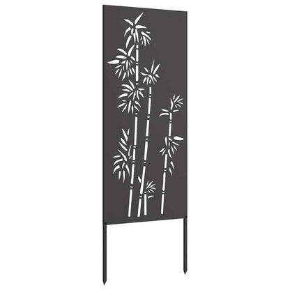 Tuinscherm – Privacyscherm – Schuttingpaneel – Balkonafscheiding – Terrasscherm – Zwart Met Bloemmotief – 50x140 cm – Koudgewalst Staal