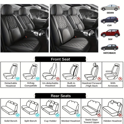 Car Seat Covers Full Set, Fit For Toyota Hybrid Yaris, C-HR, RAV4, Corolla, Urban, Cruiser, Prius, Camry, Car Seat Protector, All Season Universal Car Seat Cushion, Adjustable Car Seat Covers Front Seats And Back