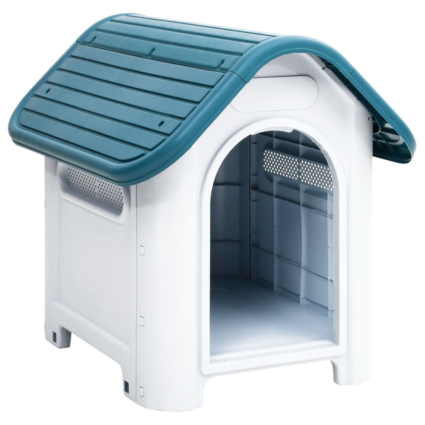 Hondenkennel – Hondenhok – Hondenkooi – Hondenkorf – Grote Hondenren – Ruim 59x75x66 cm – Weerbestendig Polypropyleen Blauw
