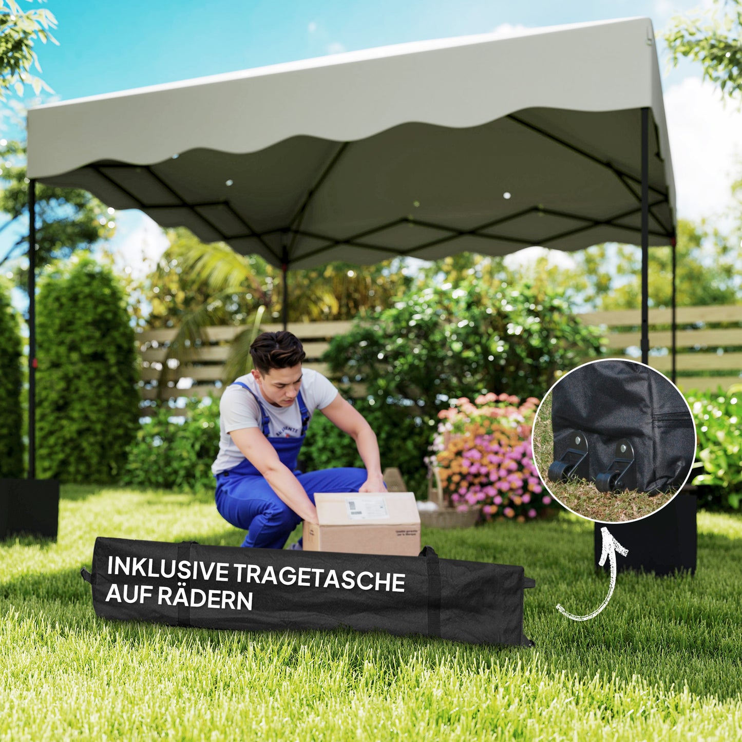 Partytent – Paviljoen – Feesttent – Tuinent – Vouwtent – 3x3 Meter – Waterdicht Oxford Stof Met UPF50+ UV-Bescherming