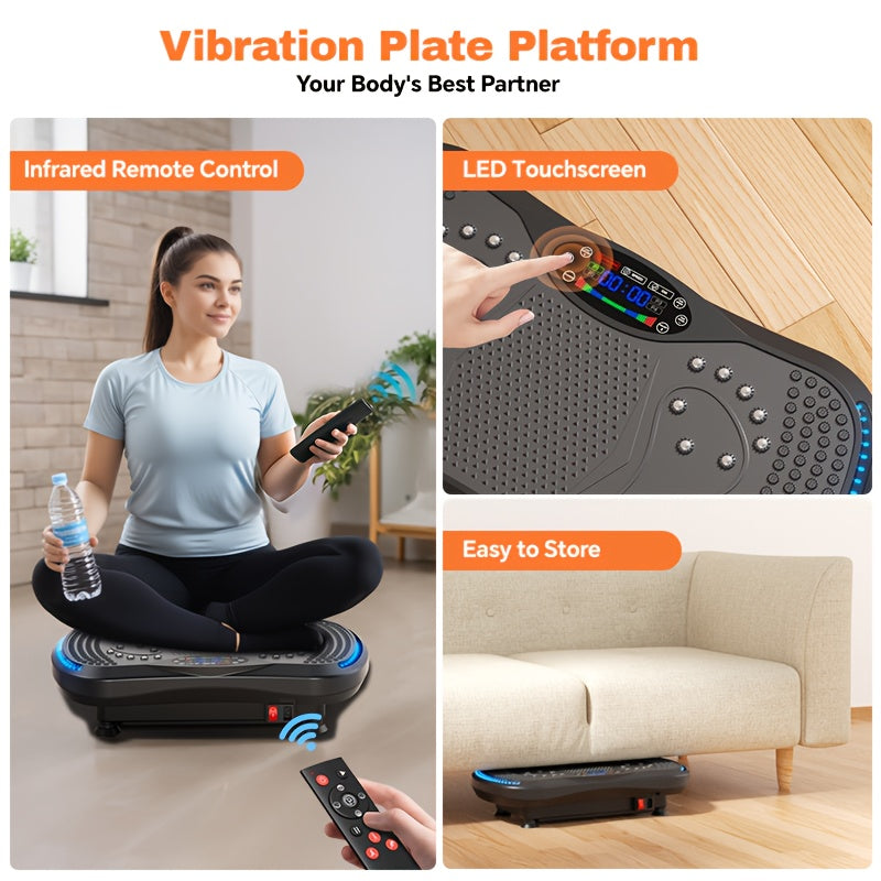 Trilplaat – Vibratieplaat – Vibrerende Fitnessplaat – Powerplate – Fitnessplatform – 7 Lichteffecten – Duurzaam ABS Materiaal