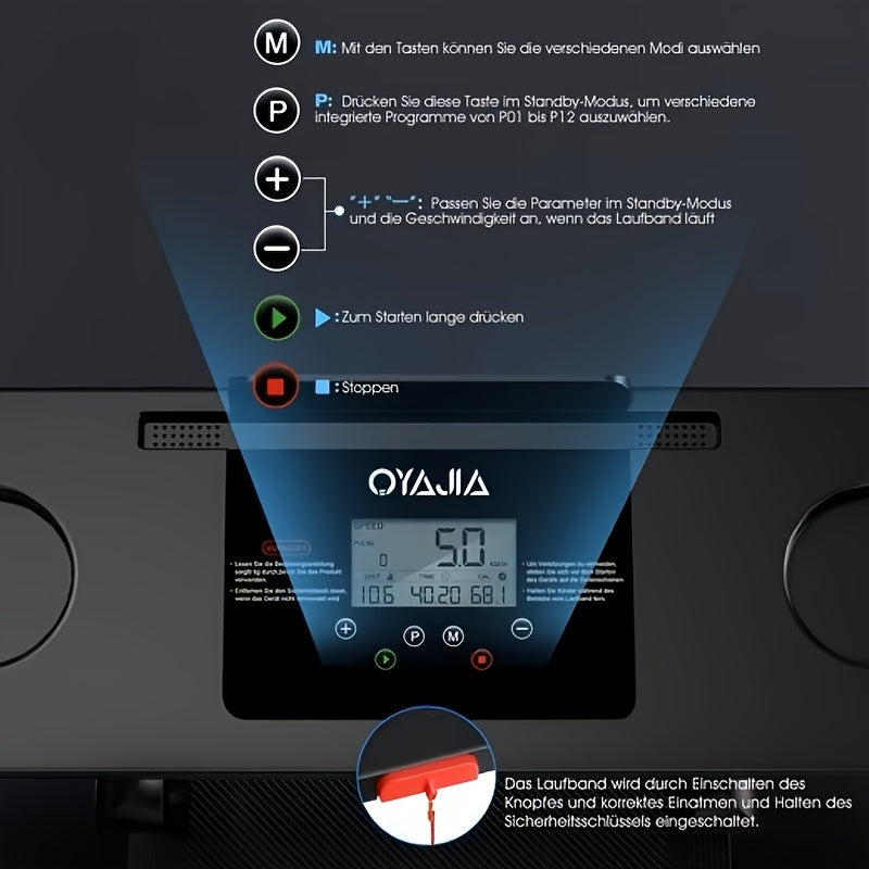 Loopband – Treadmill – Hardloopband – Loopmachine – Fitnessapparaat – Opvouwbaar Ontwerp – 12 Km/U Snelheid - QUORE