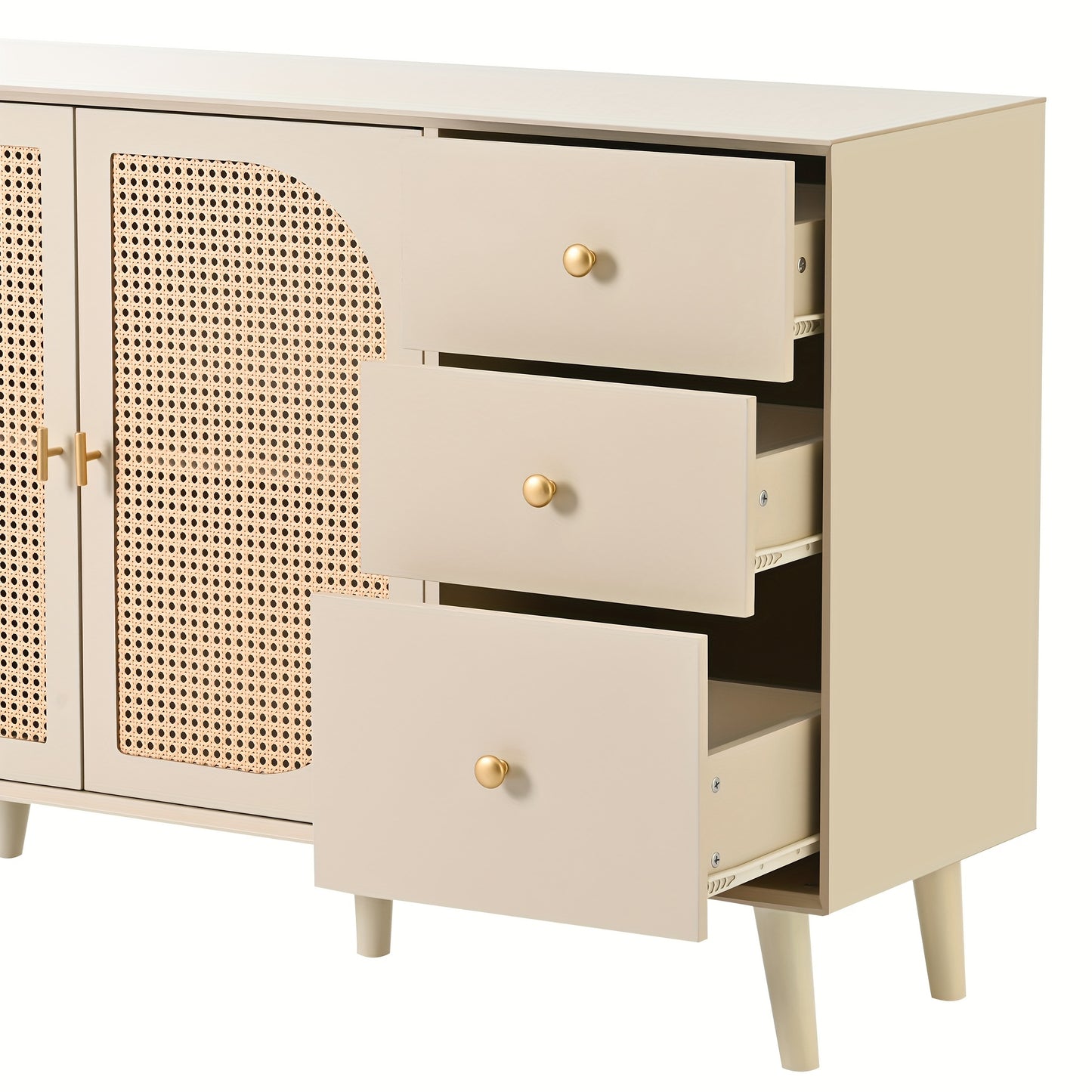 Sideboard – Dressoir – Opbergkast – Ladekast – TV-meubel – Khaki – Ruime Opbergruimte – Stevige Constructie
