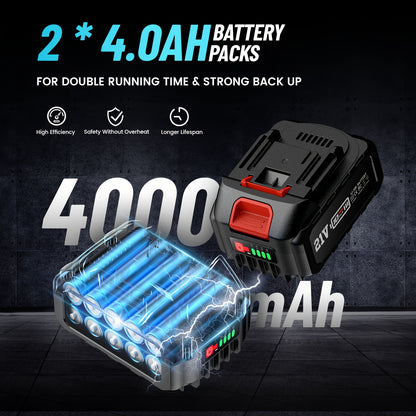 Accu Slagschroevendraaier – Slagschroevendraaier – Draadloze Slagschroevendraaier – Accuboormachine – 1000Nm Koppel – 4000 mAh Lithium-Ion Accu's