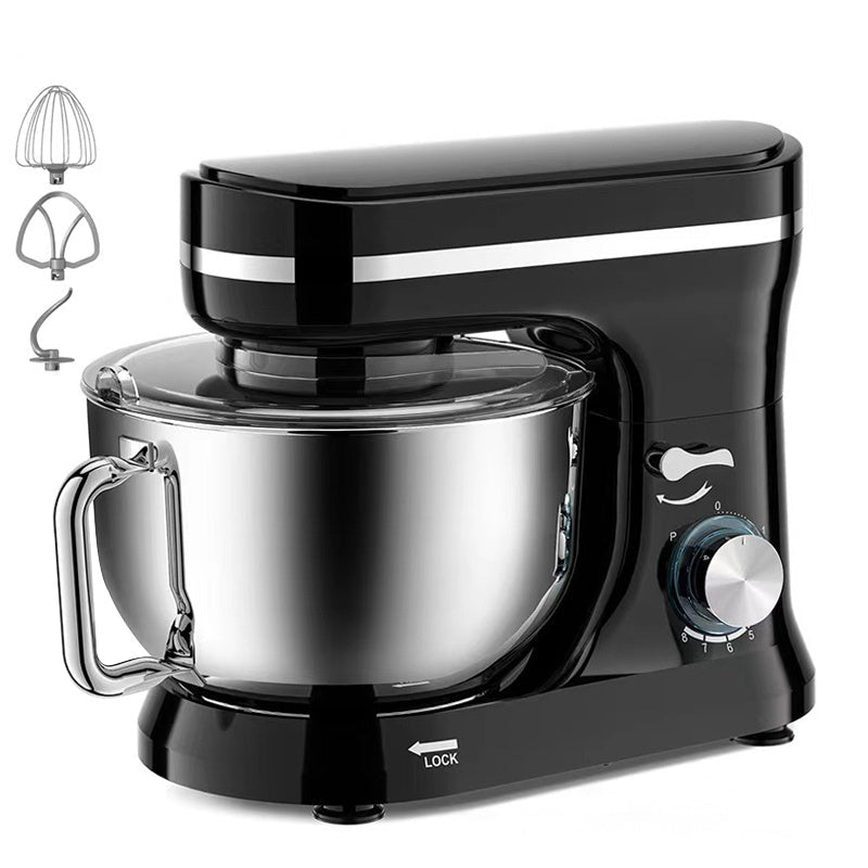 Elektrische Keukenmixer – Standmixer – Handmixer – Mixer Blender – Mixer Grinder – 4.2 Liter Mengkom – 6 Snelheden Met Deeghaak & Klopper – Zwart