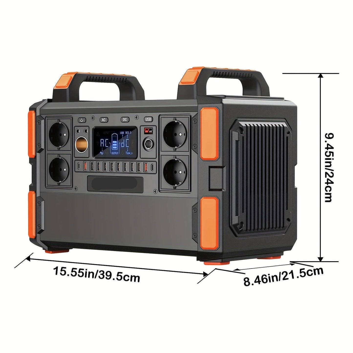 Draagbare Powerstation – Mobiele Energiebron – Stroomgenerator – Externe Accu – 1041,6 Wh Capaciteit – 2000 Watt Piekvermogen