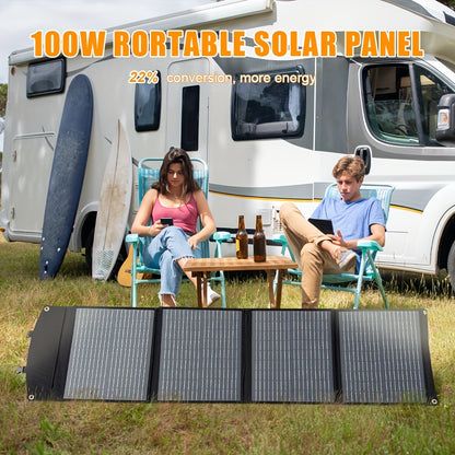 Opvouwbaar Monokristallijn Zonnepaneel – Draagbaar Zonnecelpaneel – Campingpaneel – USB Zonnepaneel – 150W Vermogen – Compact Lichtgewicht - QUORE
