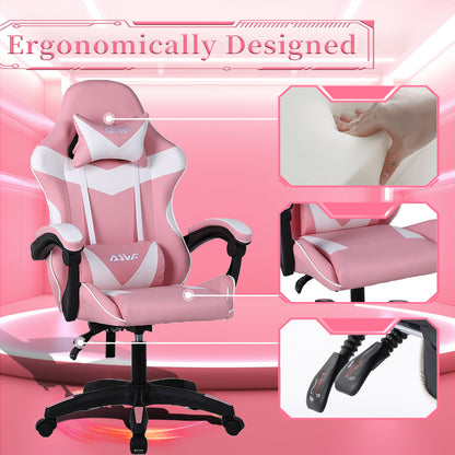 Ergonomische Gamingstoel – Bureaustoel – Computestoel – Gamestoel – Race Gamingstoel – Verstelbare Rugleuning 90°-135° – Memory Foam Kussens