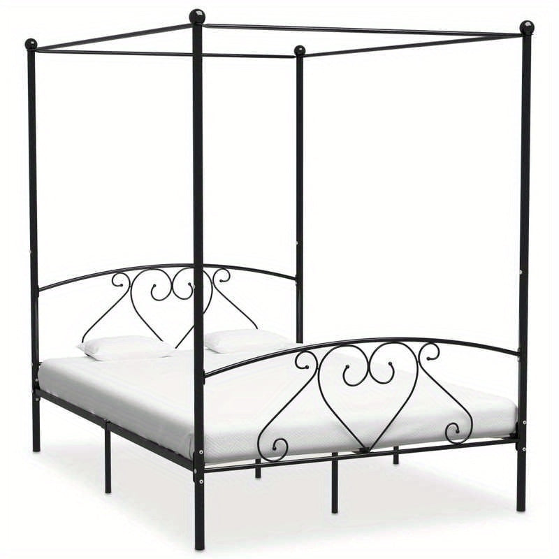 Ledikant – Babybed – Kinderbed – Meegroeibed – Peuterbed – Zwart Metaal – 160x200 cm – Stevig & Tijdloos Design