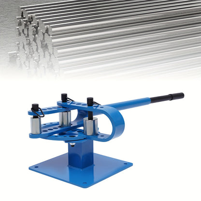 Handmatige Buigmachine – Buizenbuiger – Pijpbuiger – Metalen Buigen – Staven Buigen – Blauw – Telescopisch Handvat 112 cm – 7 Verwisselbare Buigmatrijzen 25-75 mm