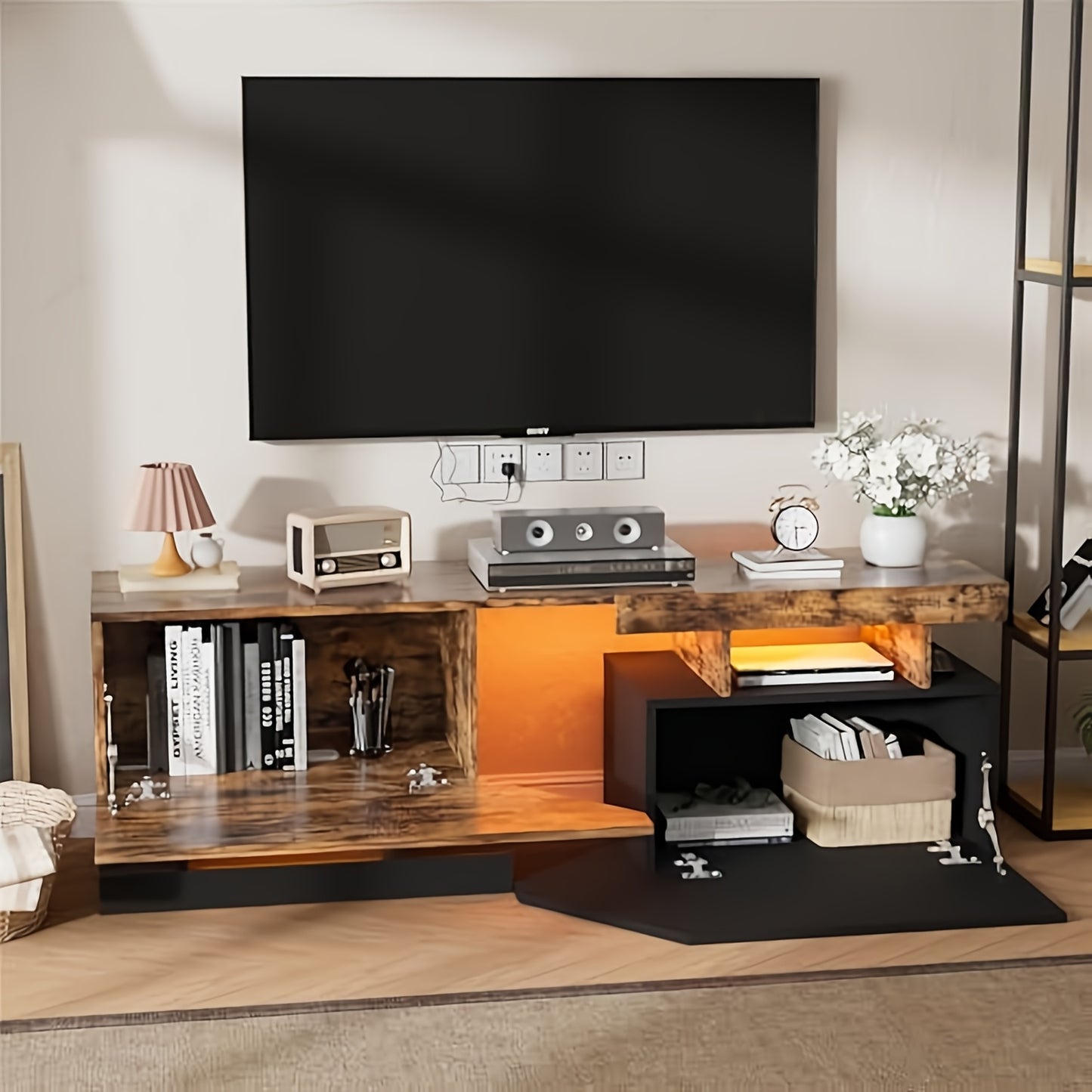 tv meubel – tv kast – lowboard – dressoir – tv tafel – Modern Handenvrij Design – Ruime Opbergruimte Voor TV Tot 165 cm