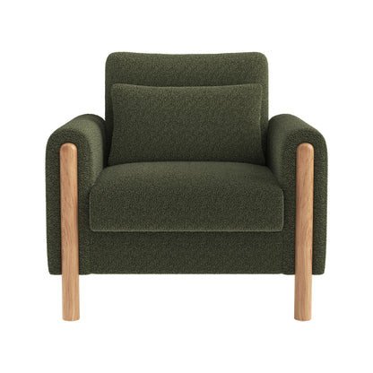 Fauteuil – Loungestoel – Relaxstoel – Zetel – Stoel – Groene Pluche Bekleding – Duurzaam Niet-Houten Frame
