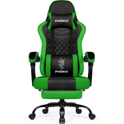 Gamingstoel – Gamestoel – Gaming Chair – Game Stoel – Bureaustoel – Ergonomisch – Verstelbare Voetensteun – Kunstleer Met Traagschuim