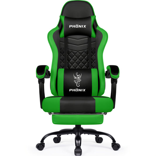 Gamingstoel – Gamestoel – Gaming Chair – Game Stoel – Bureaustoel – Ergonomisch – Verstelbare Voetensteun – Kunstleer Met Traagschuim