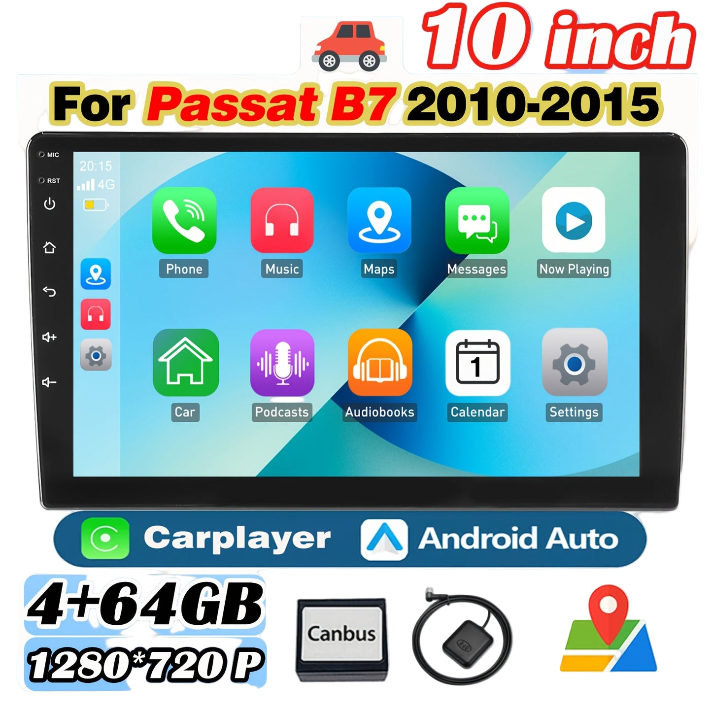 Android Autoradio – Multimedia Speler – Navigatiesysteem – MP3 Speler – FM Radio – 10 Inch IPS Touchscreen – Android 14.0 Met 4GB RAM & 64GB Opslag