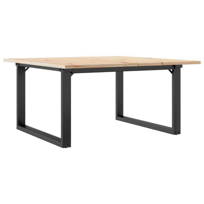 Salontafel – Koffietafel – Woonkamertafel – Bijzettafel – Tafeltje – Industrieel Design – Massief Dennehouten Blad – Stabiel Metalen O-Frame – 90x90x45 cm – Eenvoudige Montage
