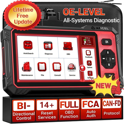 Autodiagnose Scanner – OBD2 Diagnosetool – Foutcode Lezer – Auto Scanner – Uitleesapparaat – 6,2” Touchscreen – 14+ Resetfuncties & Bi-Directionele Actieve Test