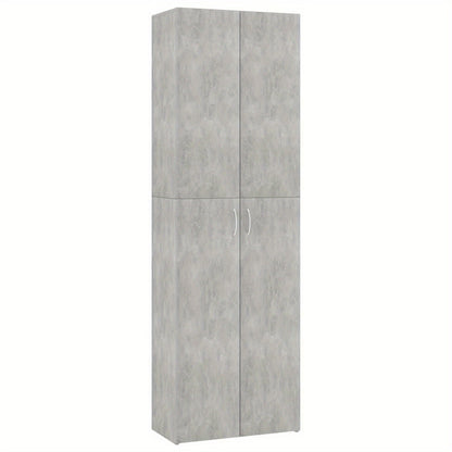 Kantoorkast – Opbergkast – Vitrinekast – Dressoir – Boekenkast – Hoekplanken – Beton Grijs – 60x32x190 cm – Gemaakt van Spaanplaat
