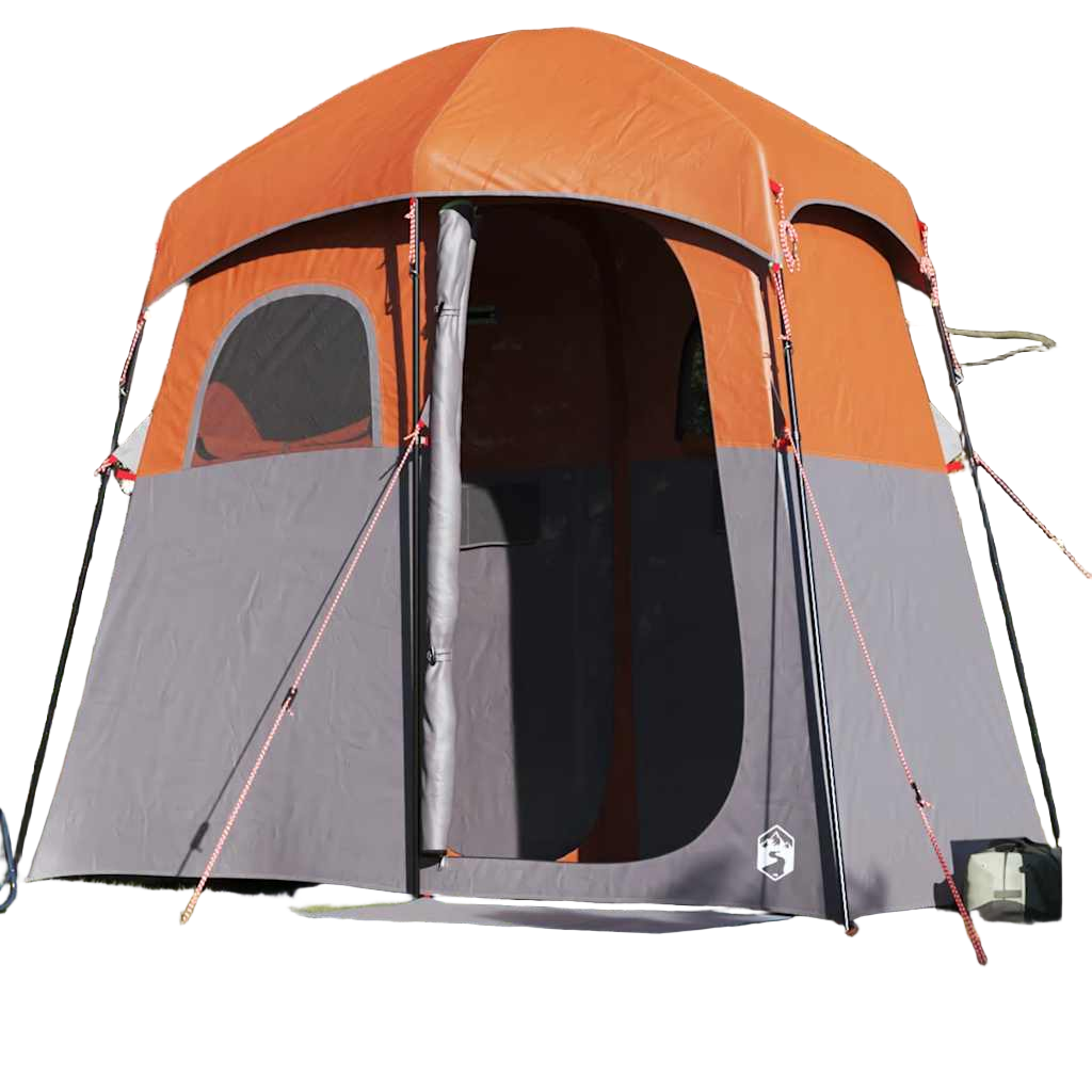 Douchetent – Kleedtent – Privacytent – Omkleedtent – Toilettent – Waterdicht Polyester – Lichtgewicht Glasfiber Frame – Grijs Oranje