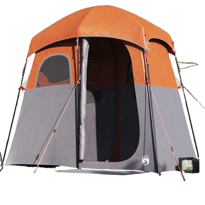Douchetent – Kleedtent – Privacytent – Omkleedtent – Toilettent – Waterdicht Polyester – Lichtgewicht Glasfiber Frame – Grijs Oranje