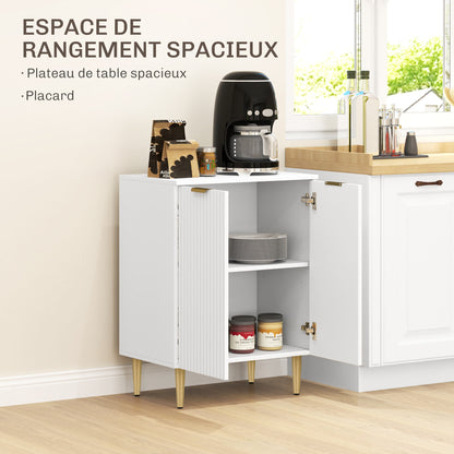 Keukenkast – Buffetkast – Opbergkast – Dressoir – Sideboard – 2 Deuren – Verstelbare Plank – Metalen Poten – Wit – Compact 60x40x80 cm
