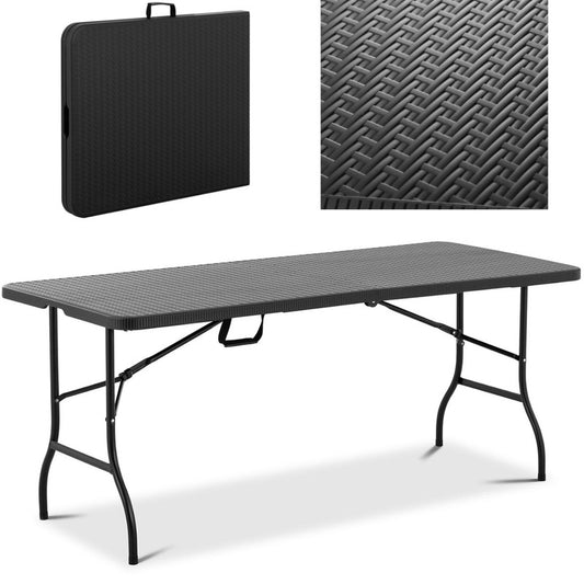 Foldable Garden Catering Table, 150 kg Capacity, 1830 x 750 x 740 mm, Black
