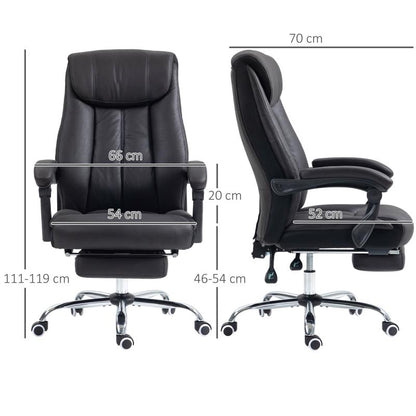 Bureaustoel – Ergonomische Stoel – Office Chair – Draaistoel – Bureaustoelen – Verstelbare Rugleuning 145° – Metalen Frame – Max. 120 kg – Zwart