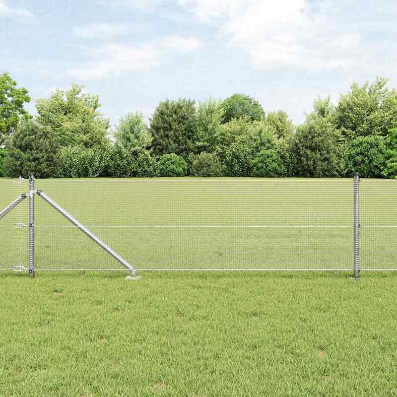 Metalen Omheining – Stalen Schutting – Buitenafscheiding – Metaalbarrière – Tuinafscheiding – Zilverkleurig – Weerbestendig – 50m x 0,5m Stevig Stalen Frame