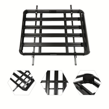 Dakkofferrek – Dakkofferdrager – Dakdrager – Bagagerek – Autodrager – Zwart – Aluminium & Staal – Verstelbaar 100-135 cm – Max. 150 kg