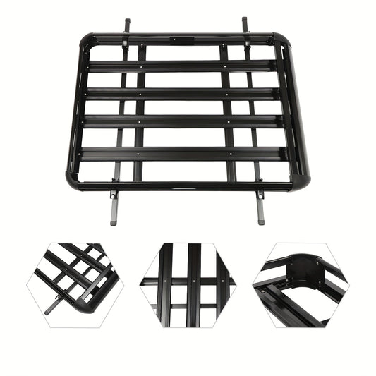 Dakkofferrek – Dakkofferdrager – Dakdrager – Bagagerek – Autodrager – Zwart – Aluminium & Staal – Verstelbaar 100-135 cm – Max. 150 kg