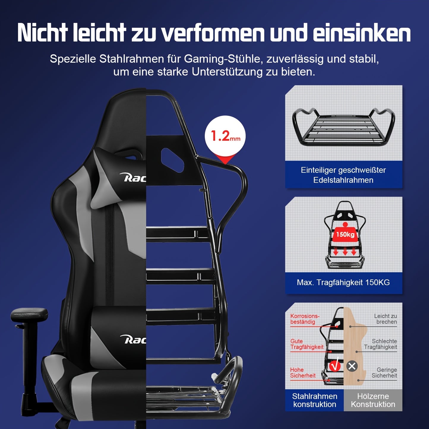 Gamingstoel – Gamestoel – Gaming Chair – Game Stoel – Gamestoel – Ergonomisch – Verstelbare Lendensteun – 360° Draaibaar