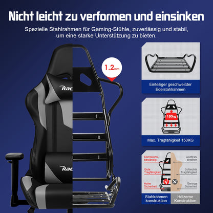 Gamestoel – Gaming Chair – Gaming Stoel – Bureaustoel – Gamingsstoel – Verstelbare Lendensteun – Voetensteun – Ergonomisch – 360° Draaibaar – Max 150 kg