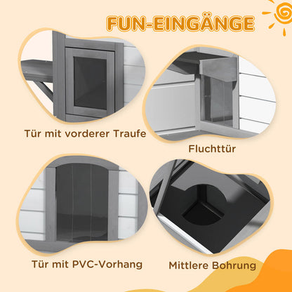 Kattenhuis – Kattenhok – Katten Shelter – Katten Verblijf – Kattenhuisje – 2 Laags Ruim Design – Weerbestendige Materialen Met Ventilatie Mesh
