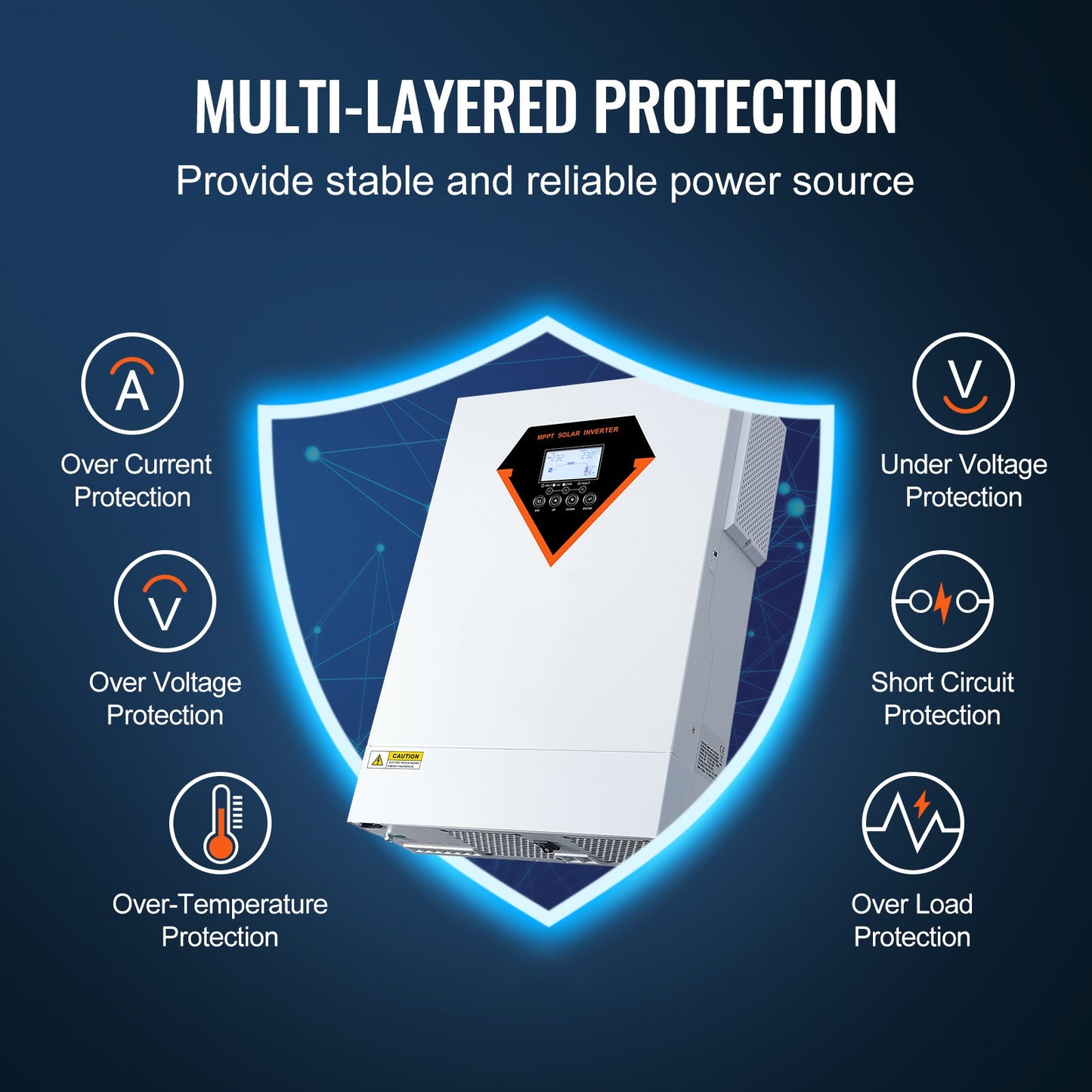 Zonne-omvormer – Hybride Omvormer – Solar Inverter – Energieomvormer – Off-grid Omvormer – 5500W Vermogen – 100A MPPT Zonnelader
