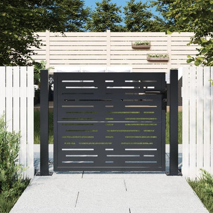 Metalen Tuinpoort – Tuinafscheiding – Tuintor – Brug – Tuinhek – Antraciet – Duurzaam Weerbestendig Metaal – 104x104 cm Modern Verticale Spijlen