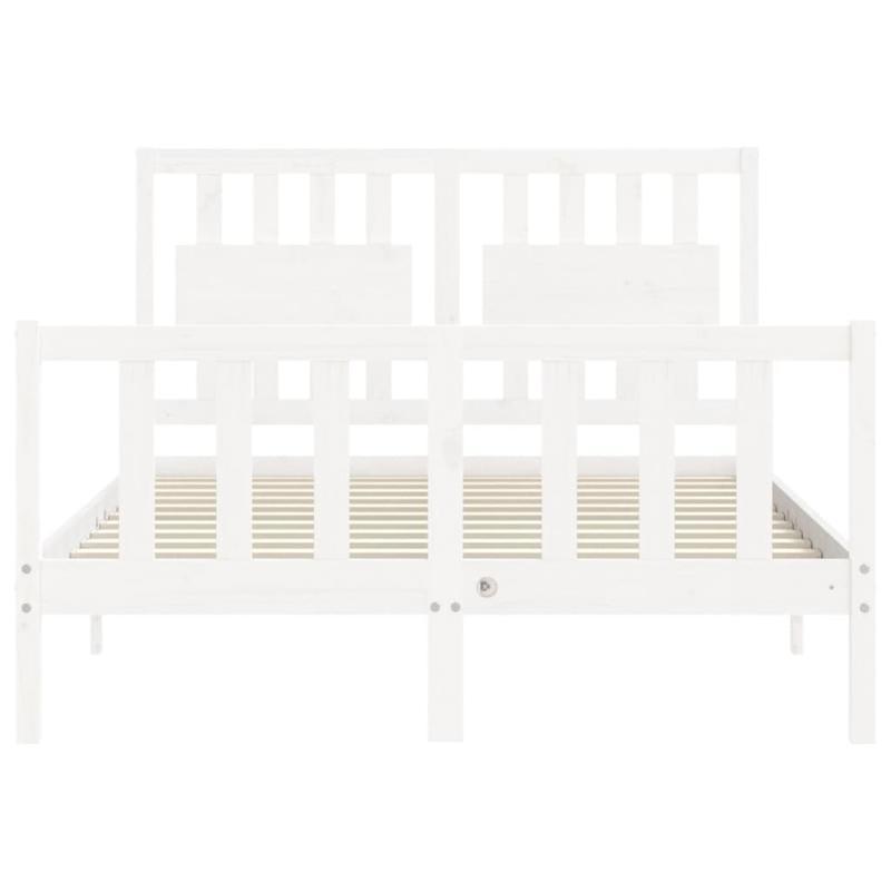 Bed Frame Without Mattress White 120x200cm Wood Solid pine Removable and durable