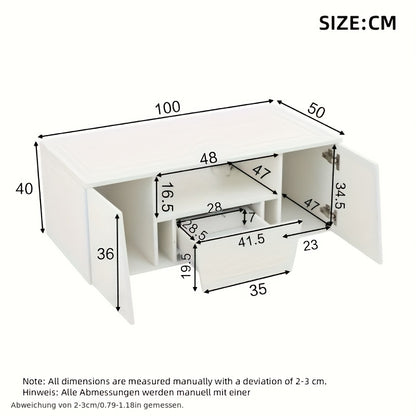 Salontafel – Koffietafel – Bijzettafel – Woonkamertafel – Nachtkastje – Multifunctioneel Lift-Top Ontwerp – Stevig Bamboe Frame