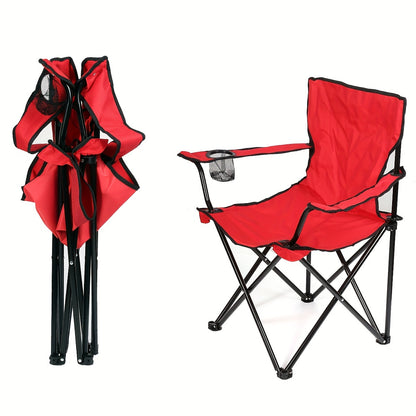 Campingstoel – Klapstoel – Vouwstoel – Kampeerstoel – Tuinstoel – Stevig Metalen Frame – Duurzame Oxford Stof – Draagvermogen 150 kg – Rood