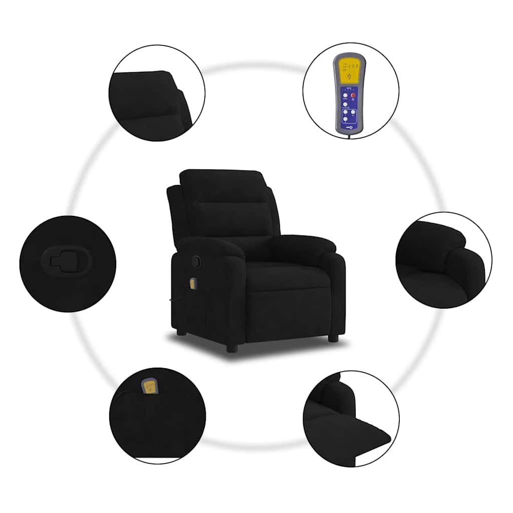 Relaxfauteuil – Relaxstoel – Loungestoel – Fauteuil – Zitzak – Handmatig Verstelbaar Zwart – Zacht Polyester – Kantelbaar Tot 135 Graden