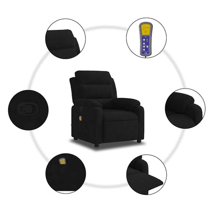 Relaxfauteuil – Relaxstoel – Loungestoel – Fauteuil – Zitzak – Handmatig Verstelbaar Zwart – Zacht Polyester – Kantelbaar Tot 135 Graden