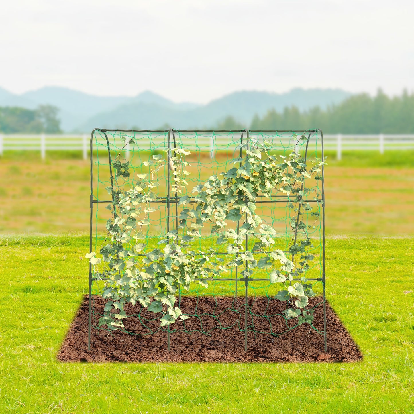 Tuinboog – Rozenboog – Klimboog – Plantenboog – Rankhulp – Stalen Klimtuinboog 120x120 cm – PE-Gecoate Buis – Stevige Poten – Weerbestendig Groen
