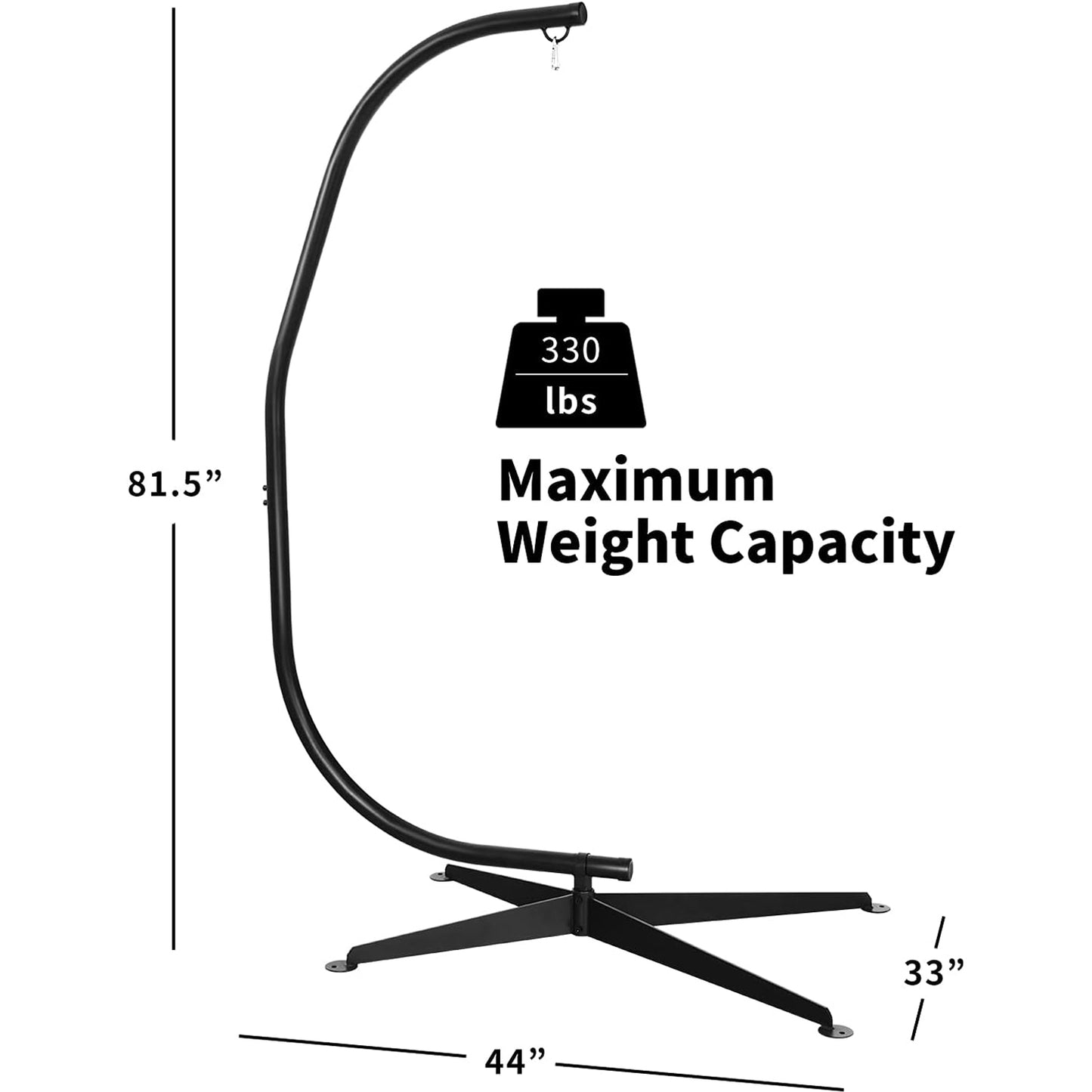 Vrijstaand Hangstoel Frame – Hangstoelstandaard – Hangstoel Ophangframe – Stoelstandaard – Hangstoelsteun – Stabiel X-vormig Frame – Draagvermogen 150 kg – Zwart