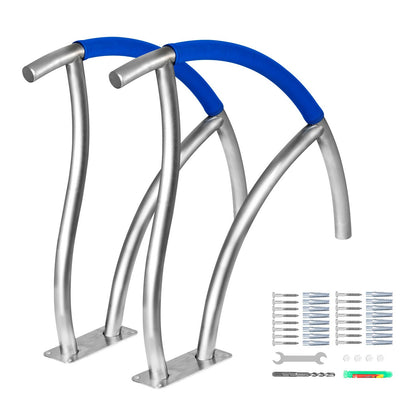 Zwembadtrapleuning – Pool Handrail – Zwembad Leuning – Trapleuning – Beugel – Roestvrij Staal – 76 cm Hoog – Draagvermogen 170 kg