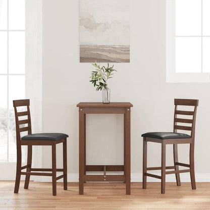 Bar stool with pillow 2pcs of brown solid wood rubber tree,  Dining Room Furniture, Modern Stool, Fabric Upholstery, Backrest Stool, High Stool, Commercial Use, Cafe Seating
