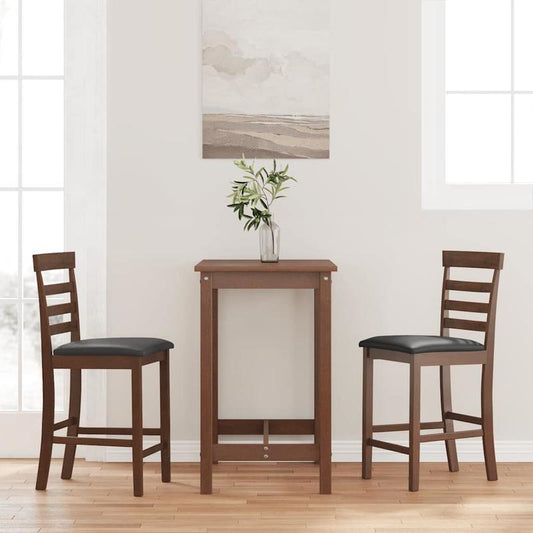 Bar stool with pillow 2pcs of brown solid wood rubber tree,  Dining Room Furniture, Modern Stool, Fabric Upholstery, Backrest Stool, High Stool, Commercial Use, Cafe Seating