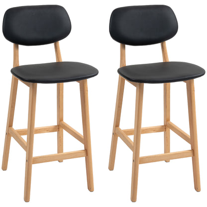 Barkrukken – Barstoelen – Keukenkrukken – Barkrukset – Barstoelen Zwart – Beukenhout – Comfortabele Schuimzitting 24kg/m³